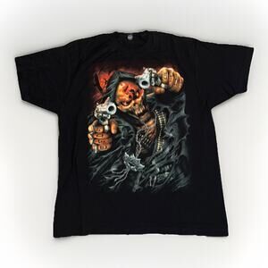 Finger Death Punch Band T-Shirt Men’s XL Black Heavy Metal Skull Graphic 23x28